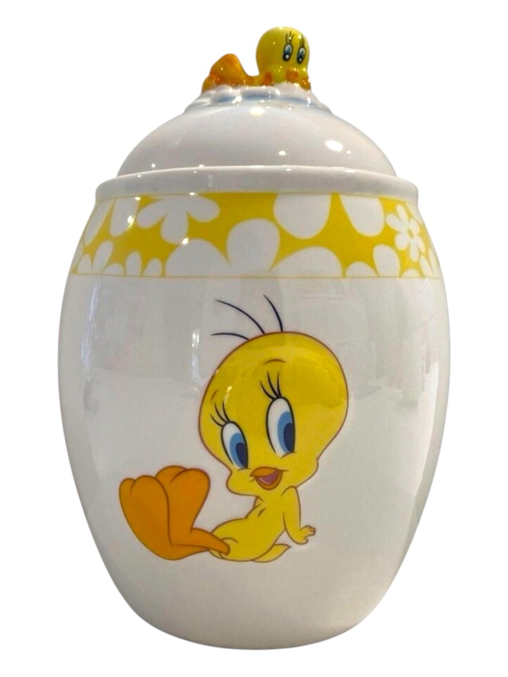 Tindex Tweete Bird cookie jar Warner bros entertainment white yellow pretty WB